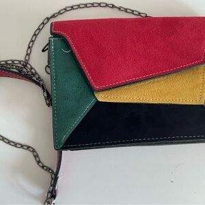 Patchwork Crossbody Bag for Women small Chain Strap Shoulder Bag Lady Small Flap